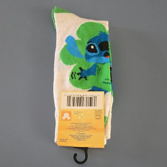 Disney Stitch Cream and Green Socks - Picture 2 of 4